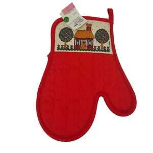 Vintage Cottagecore Farmcore Apple tree Hanging Oven Mitten NOS